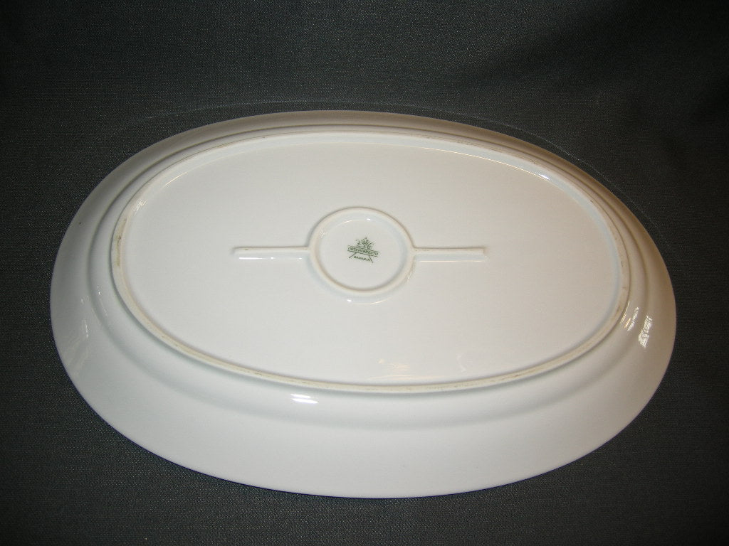 Tirschenreuth wit met goud / donkerblauw / bloemdecor vleesschaal
