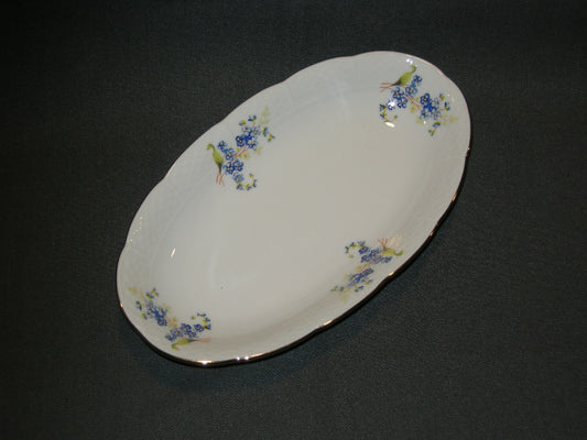 Thun wit met kleine blauwe bloemetjes vleesschaaltje