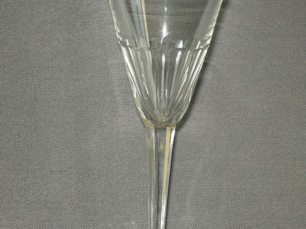glas - kristal diverse glazen 001a. 10 glazen met geslepen been en facetten in kelk