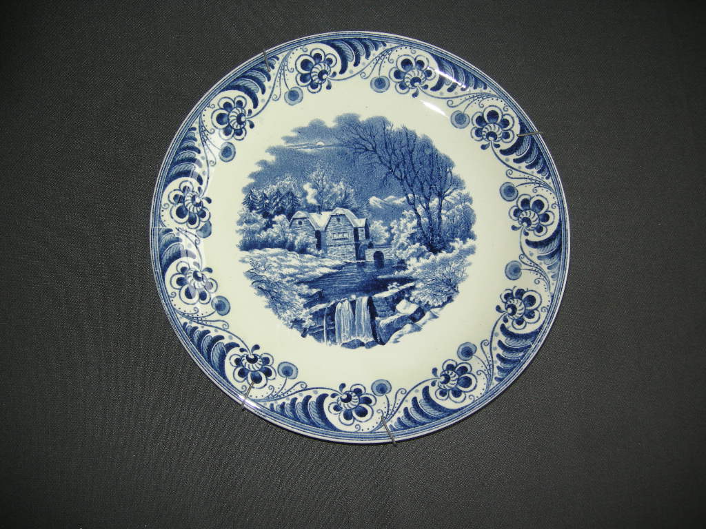 Societe Ceramique Landschap blauw wandbord nr. 4
