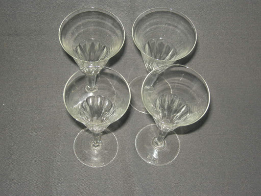 glas - kristal diverse glazen 001c. 4 glazen met geslepen been en facetten in kelk