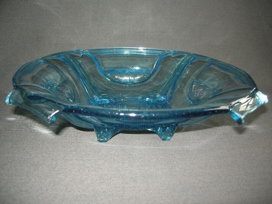 glas - kristal lichtblauw glas 001. (fruit)schaal
