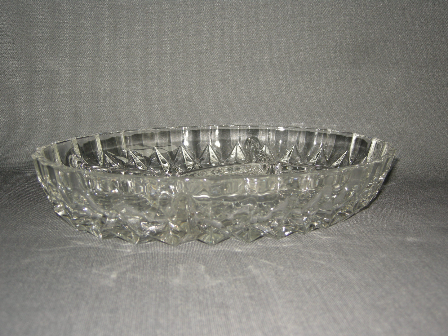 gebruikt glas - kristal presenteerschalen 001. 4-vak schaal