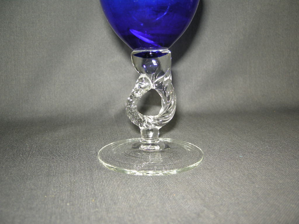 glas - kristal vazen gekleurd 001. blauw-blank