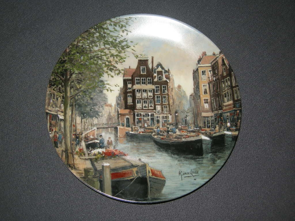 MOSA wandborden Grachten van Holland 002. Lente aan een Rotterdamse Gracht