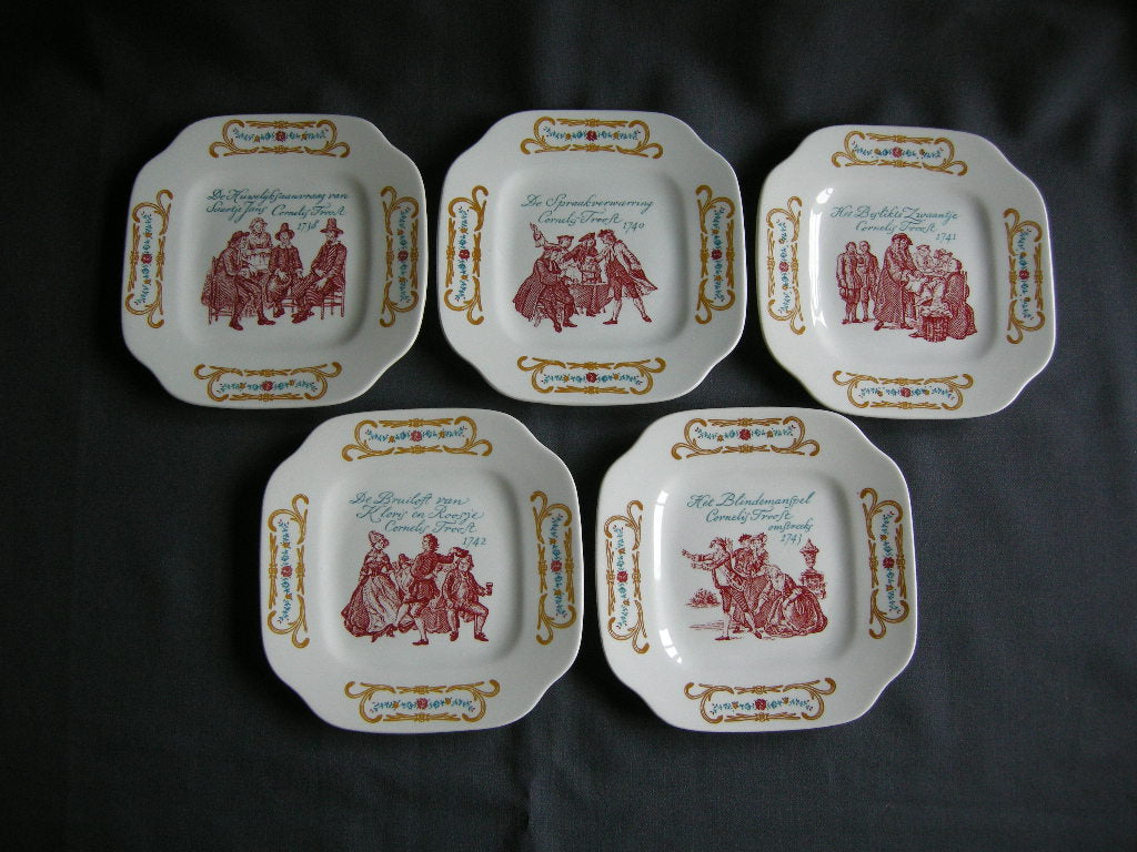 Boch diverse 002. gebaksbordjes Cornelis Troost