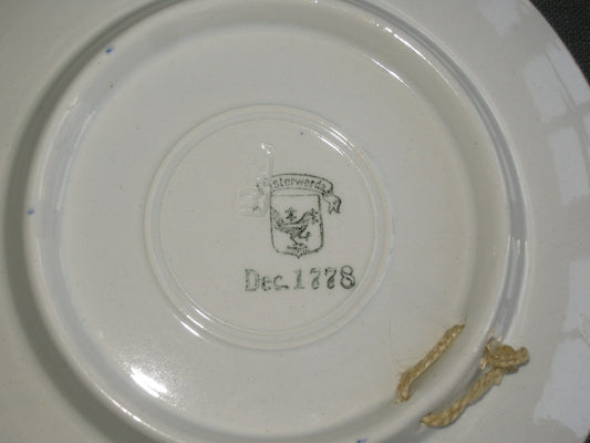 Elsterwerda Keramik blauw - witte wandborden 002. doorsnee 18 cm.