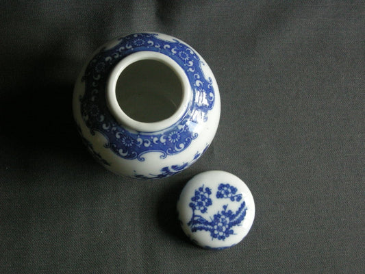 Diverse gemberpotten 002. wit - blauw