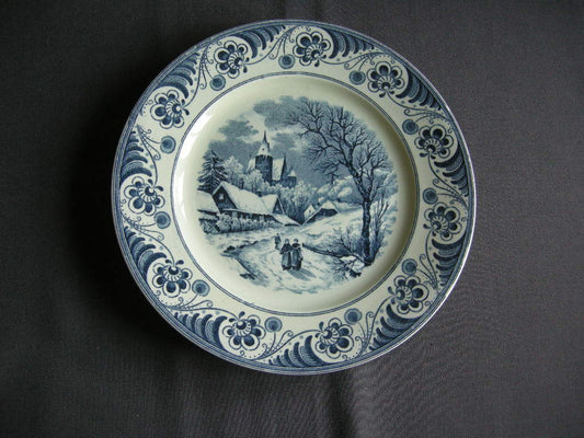 Societe Ceramique Landschap blauw wandbord nr. 2