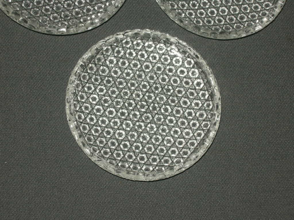 glas - kristal petitfourbordjes 003. set van 6 bordjes