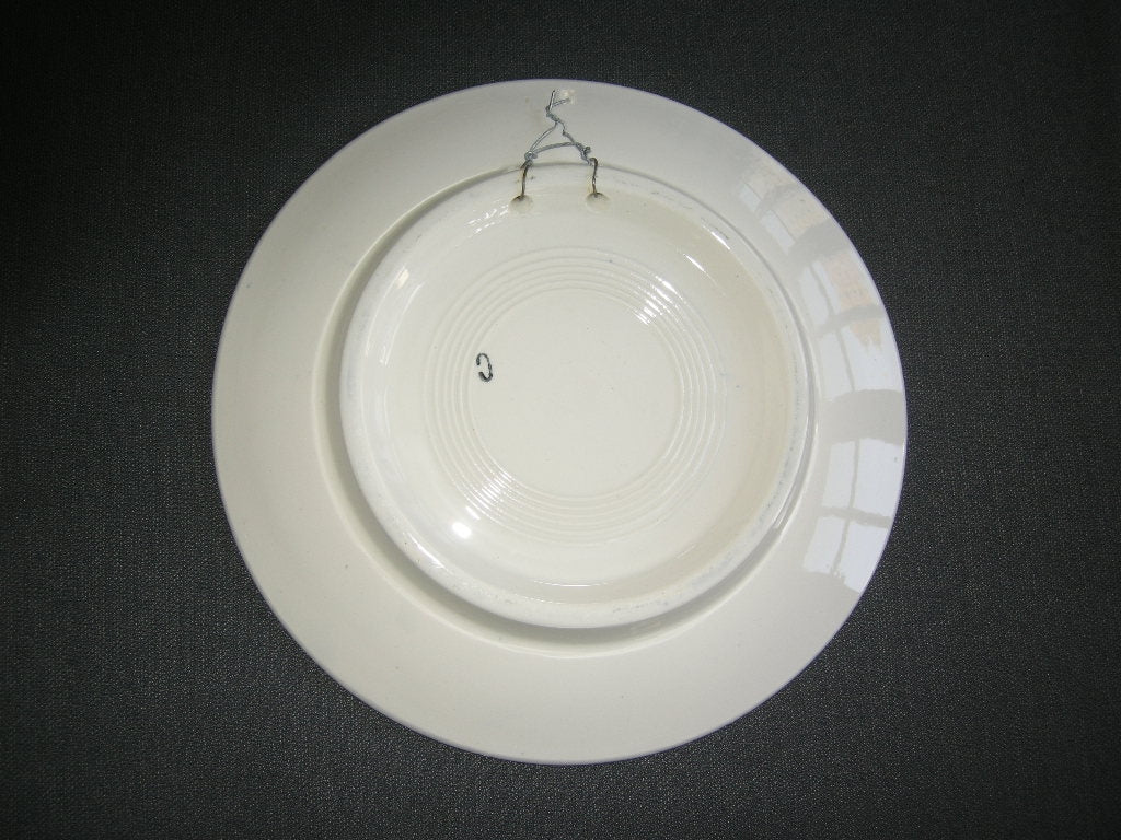 Elsterwerda Keramik blauw - witte wandborden 003. doorsnee 18 cm.