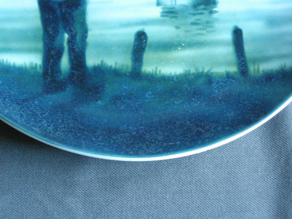 Societe Ceramique diverse wandborden blauw 003. decor S 6 boten
