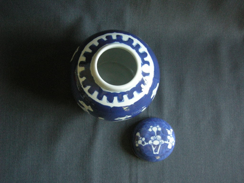 Diverse gemberpotten 004. blauw - wit