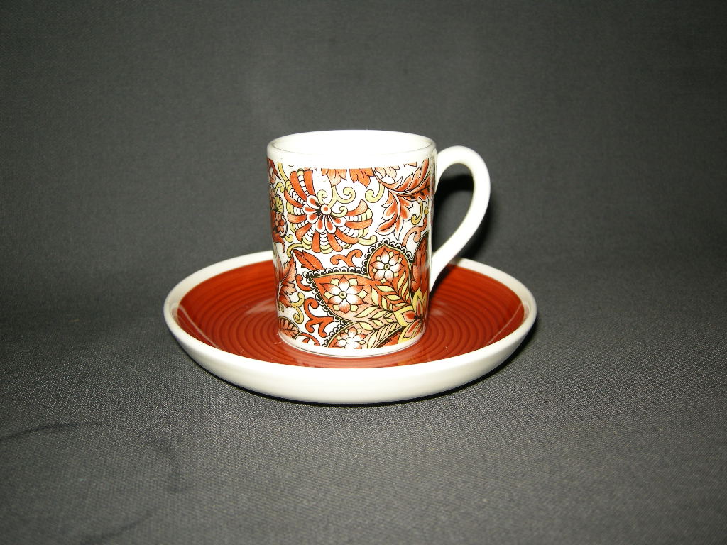 Royal Sphinx Paisley kop & schotel espresso oranje/bruin