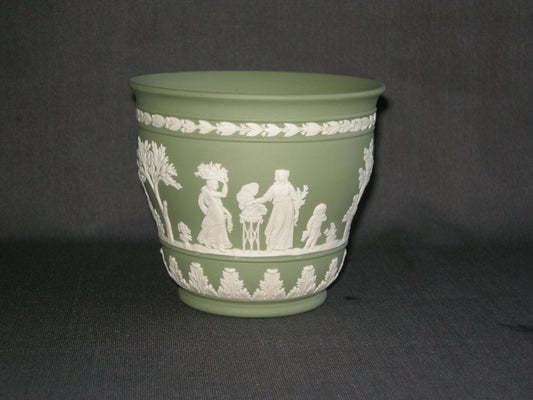 Wedgwood Jasperware groen 004. bloempot