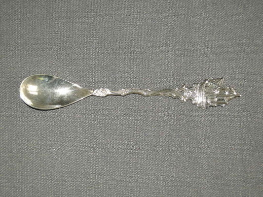 Gero verzilverd Nederlandse symbolen + steden 004. koffielepeltje Galjoen