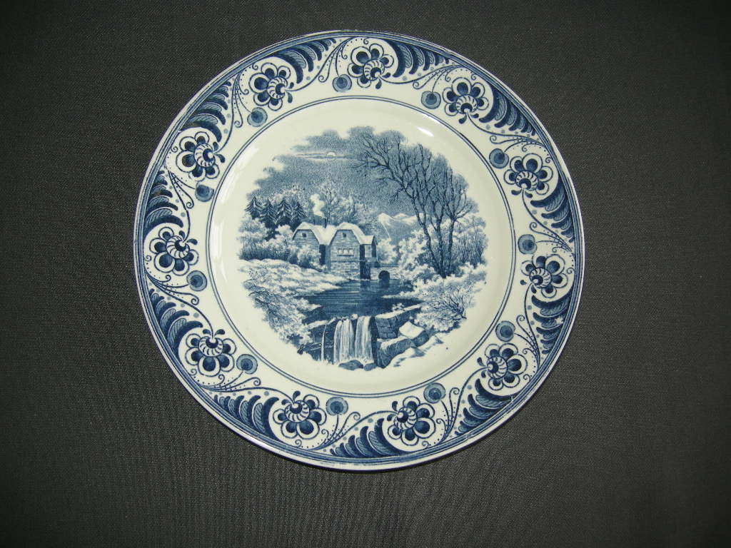 Societe Ceramique Landschap blauw wandbord nr. 4
