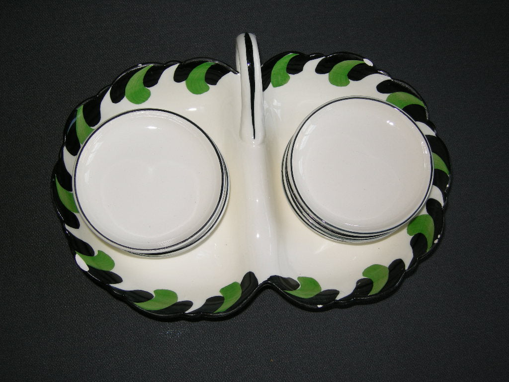 diverse petit-fourstellen en -bordjes 004. decor 578 9-delige set