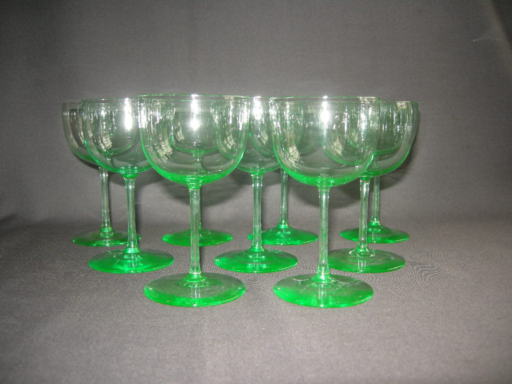glas - kristal annagroen 004. set van 9 glazen