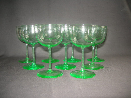 glas - kristal annagroen 004. set van 9 glazen