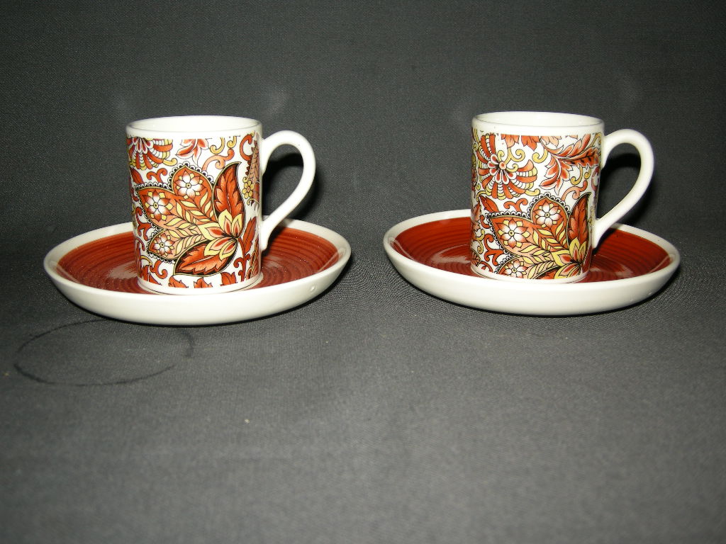 Royal Sphinx Paisley kop & schotel espresso oranje/bruin