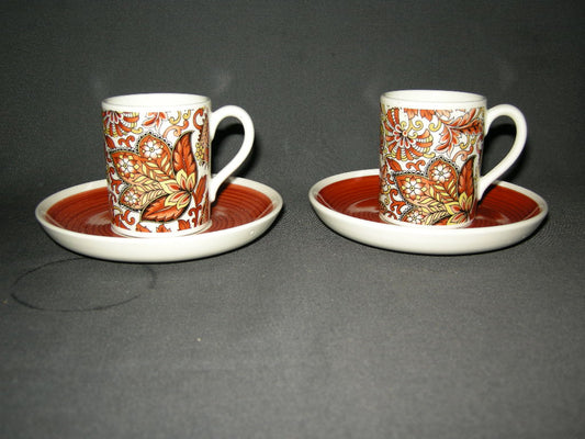 Royal Sphinx Paisley kop & schotel espresso oranje/bruin