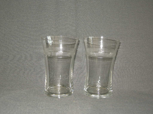 glas - kristal diverse glazen 005. 2 waterglazen, geslepen rand