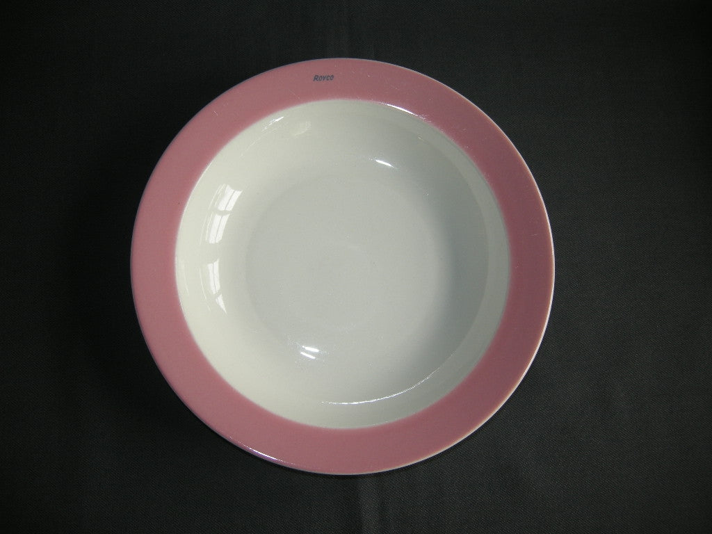 Petrus Regout / Royal Sphinx pastel rose 005. soepbord met opschrift "Royco"
