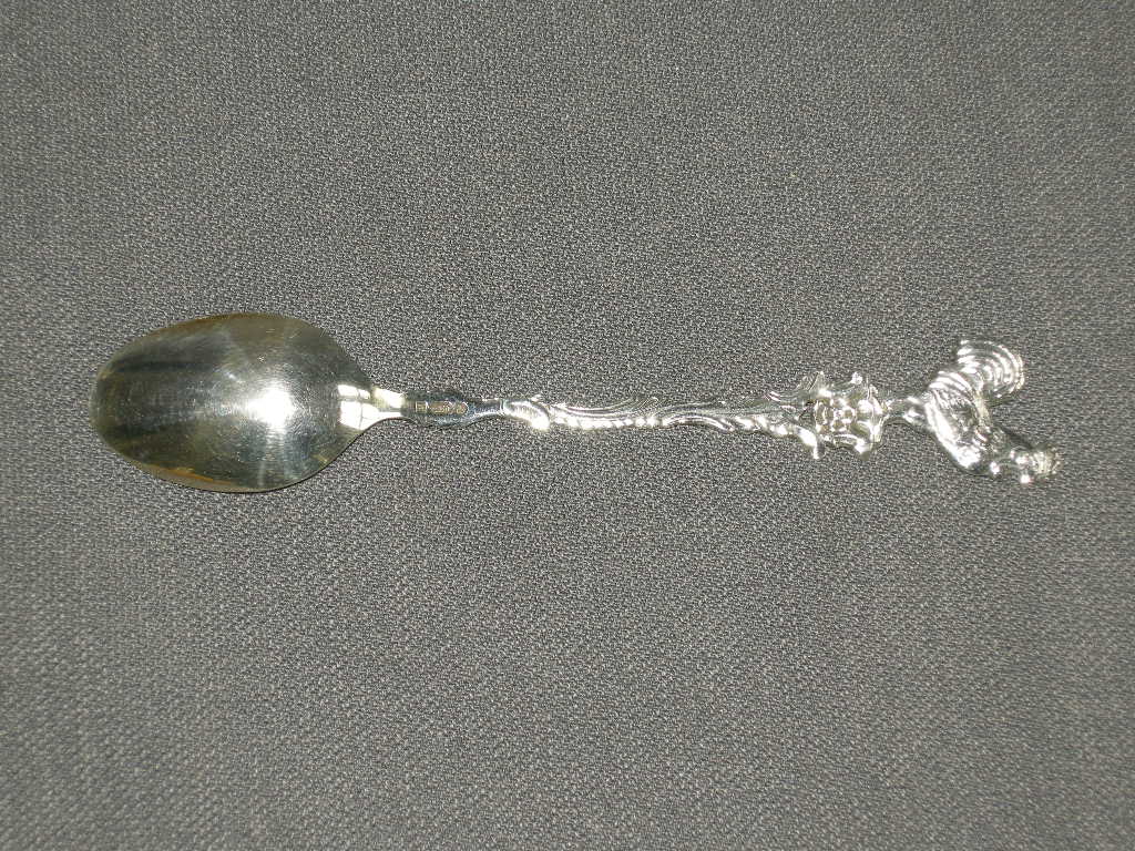 Gero verzilverd Nederlandse symbolen + steden 005. koffielepeltje haan