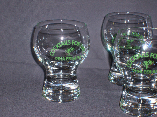 glas - kristal diverse glazen 006. 6 glazen Pina Colada