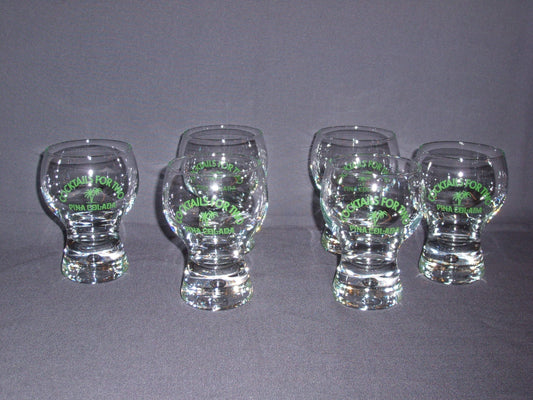 glas - kristal diverse glazen 006. 6 glazen Pina Colada