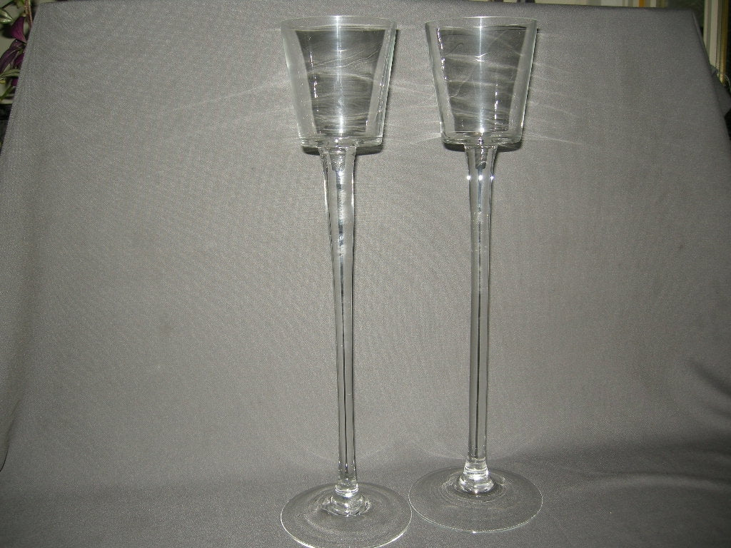 glas - kristal kandelaars + theelichthouders 006. theelichthouder op hoge voet