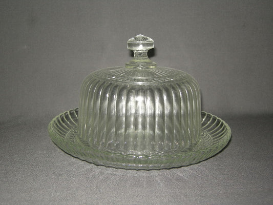 Gebruikt glas - kristal stolpen en schalen met stolp 006. schaal met stolp