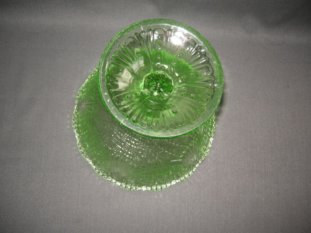 glas - kristal annagroen 006. (fruit)schaal op voet