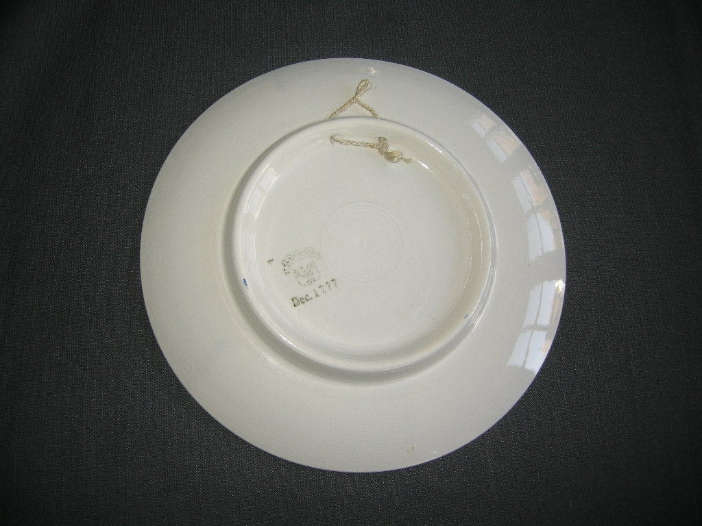 Elsterwerda Keramik blauw - witte wandborden 007. doorsnee 23 cm.