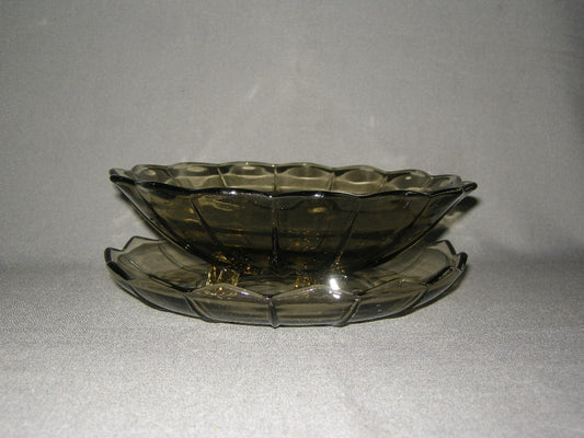 glas - kristal smoke 007. fruittes op onderbord