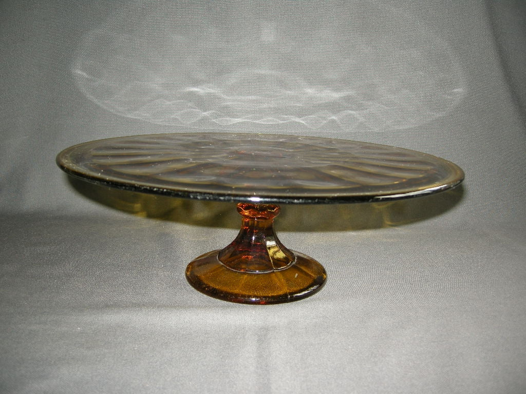 glas - kristal geel 007. schaal op voet