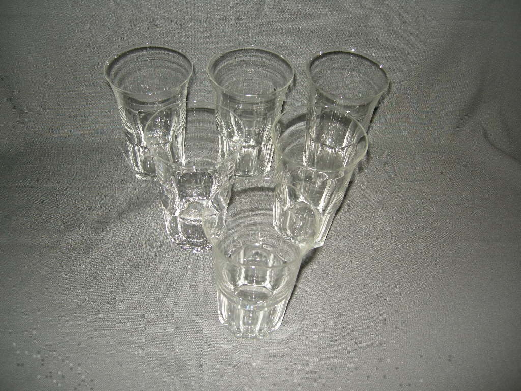 glas - kristal diverse glazen 008. 6 hoge water- / wijnglazen