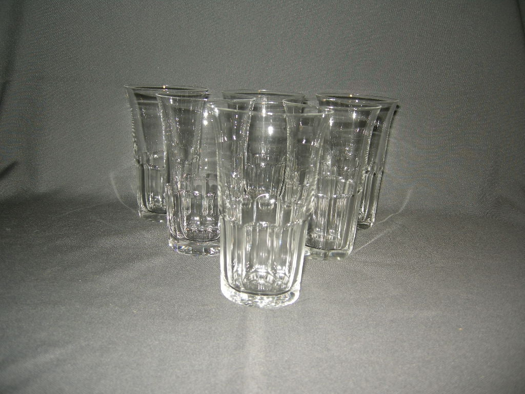 glas - kristal diverse glazen 008. 6 hoge water- / wijnglazen