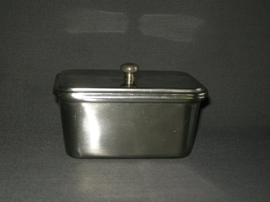 roestvrijstaal 010. botervloot met afgeplat knopje op deksel
