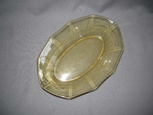 glas - kristal geel 011. ovale schaal