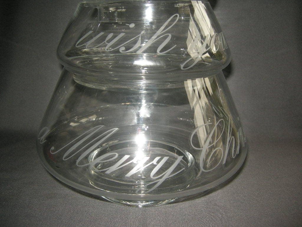 gebruikt glas - kristal Kerst 001. Riviera Maison 3-delige piramideschaal