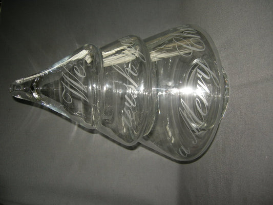 gebruikt glas - kristal Kerst 001. Riviera Maison 3-delige piramideschaal