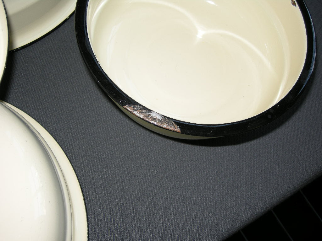 emaille crème 012. 5-delige schalenset