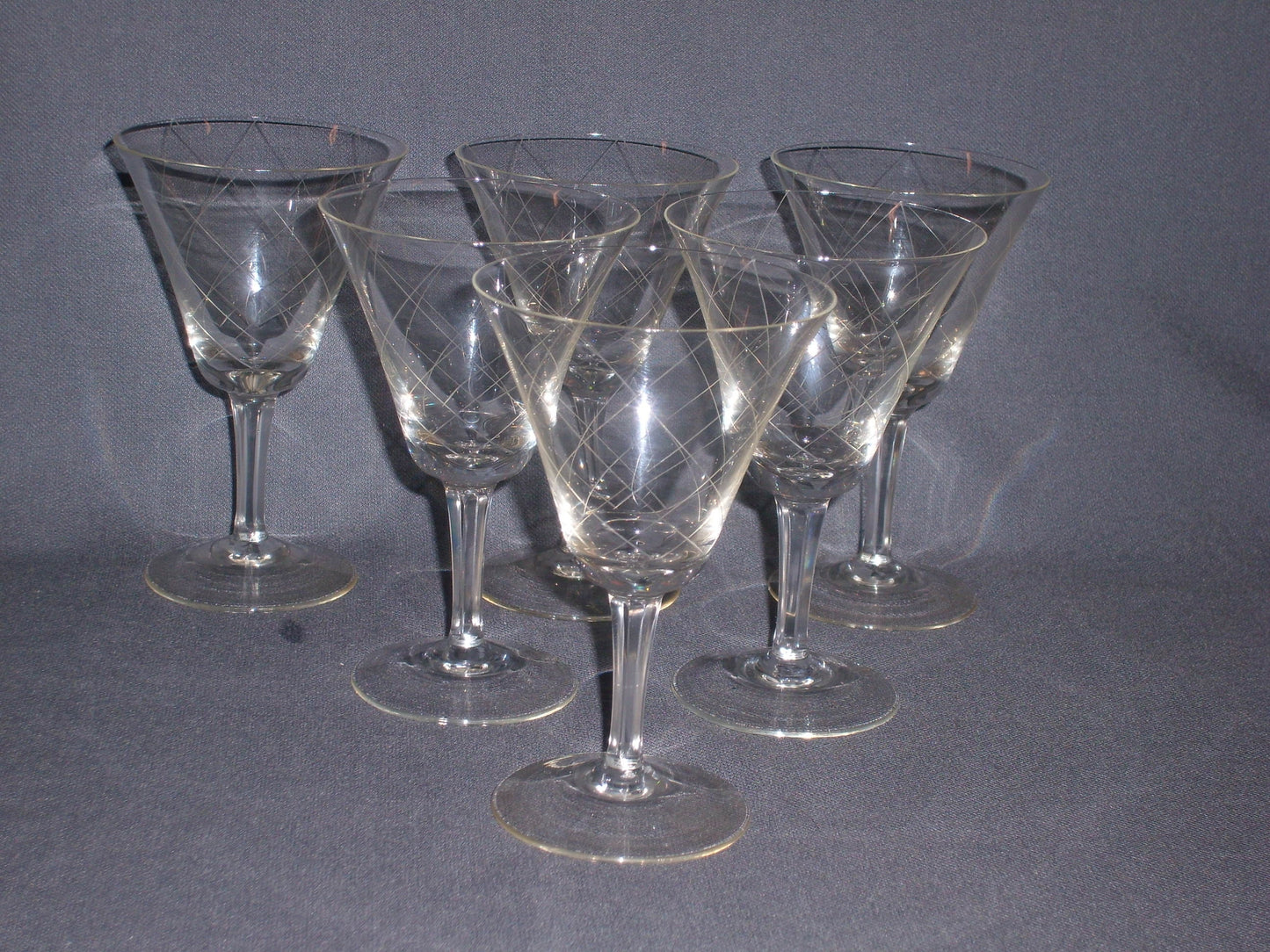 gebruikt glas / kristal glazen 015 b. 6 wijnglazen