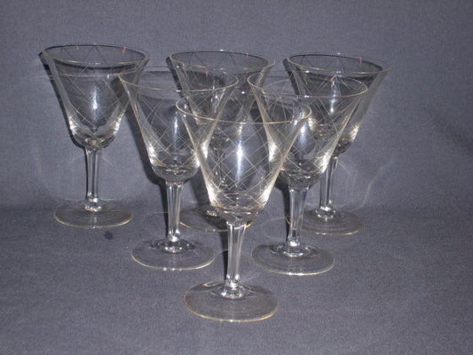 gebruikt glas / kristal glazen 015 b. 6 wijnglazen