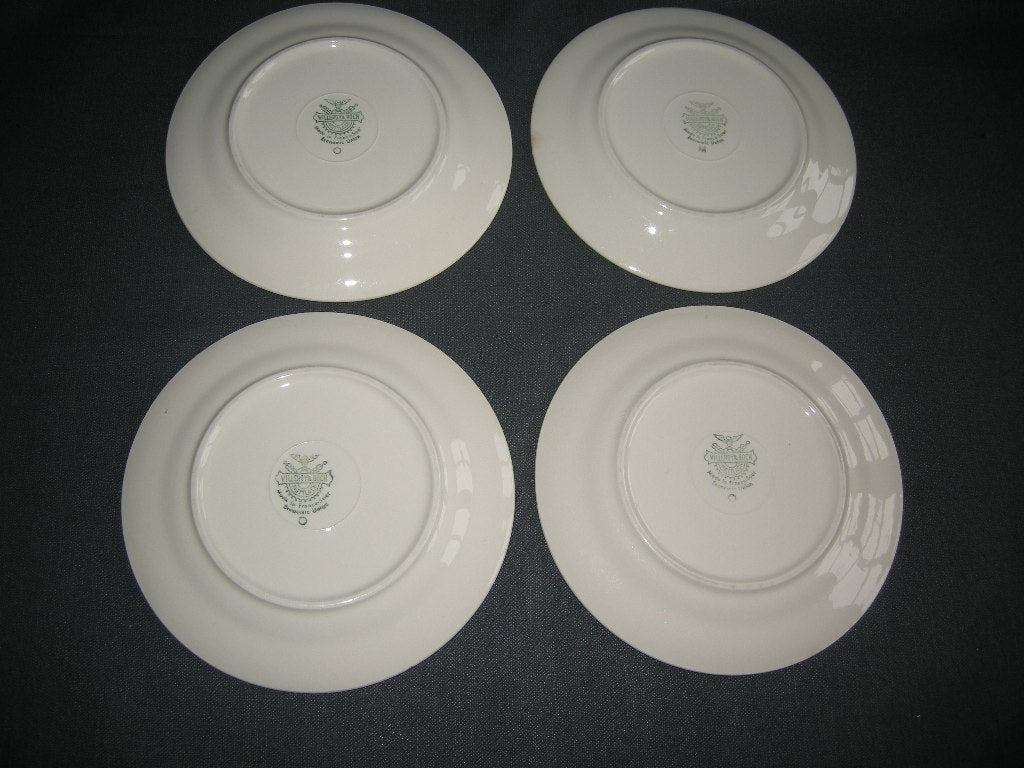 Villeroy & Boch fel geel 016. 4 gebaksbordjes, gele rand O16,5 cm.