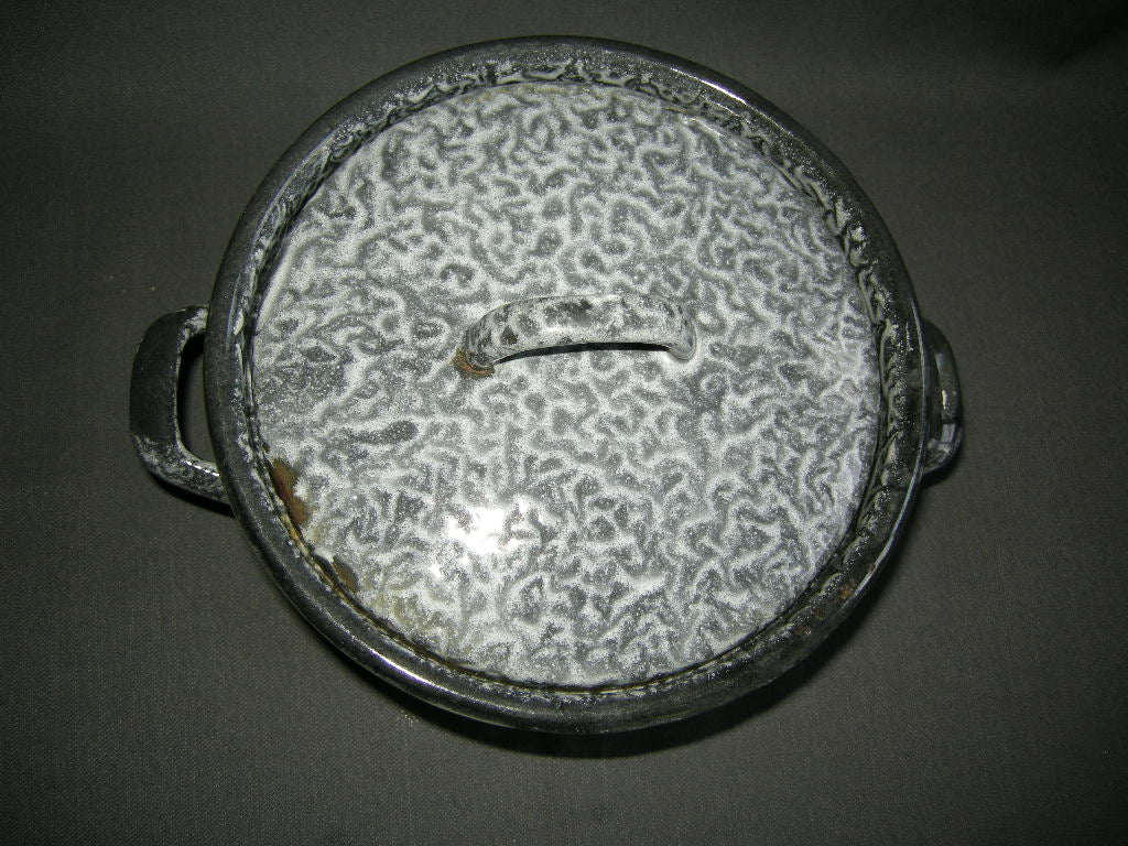 emaille grijs gewolkt 016. 3-delige pannenset