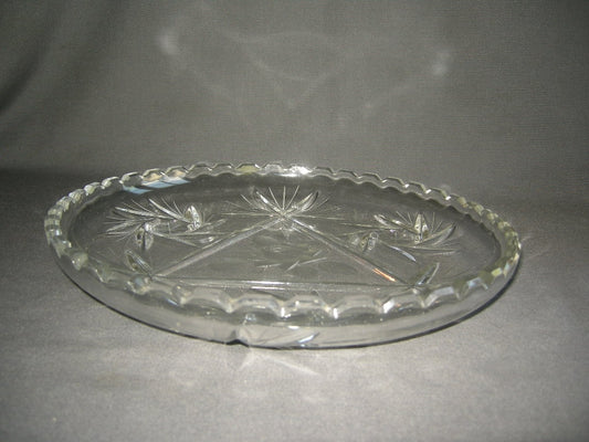 Gebruikt glas - kristal presenteerschalen 017. ondiepe ronde schaal