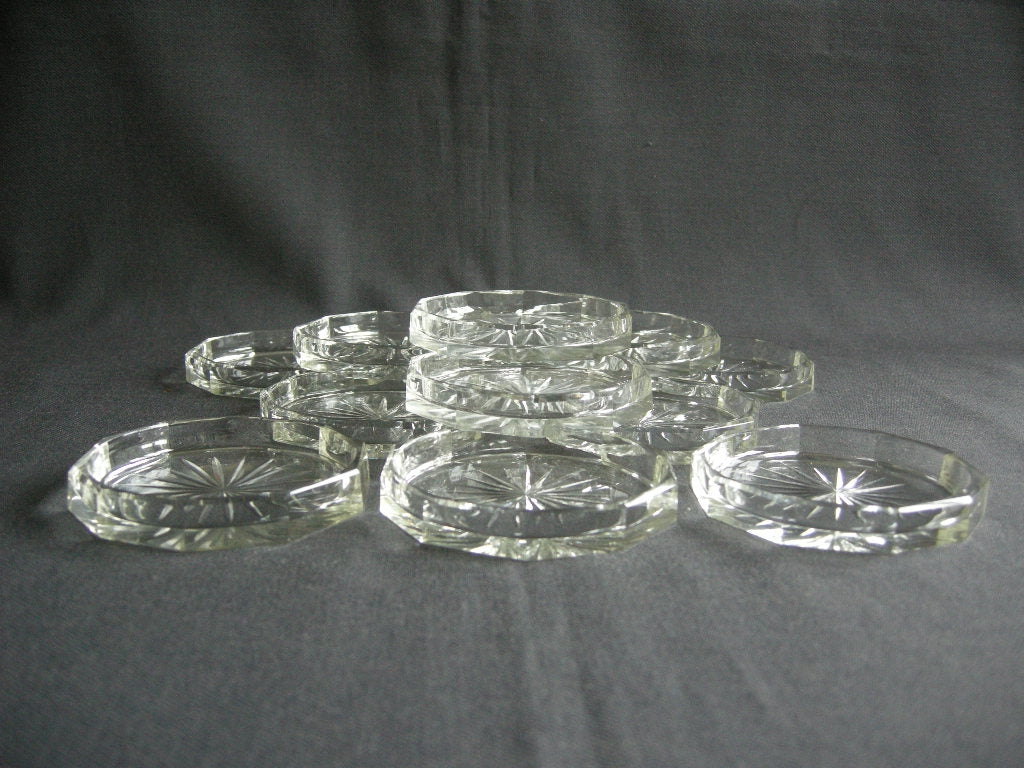 glas - kristal onderzetters 020. 12 onderzetters